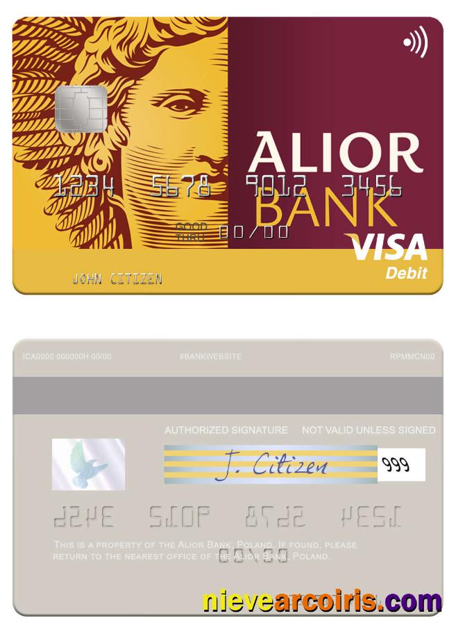 Poland Alior Bank visa debit card